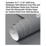 Symoden 15.7" x 118" Solid Grey Wallpaper