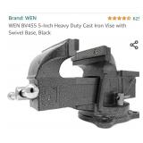 New WEN BV455 5-Inch Heavy Duty Cast Iron Vise