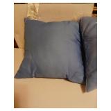 Pair of blue pillows  14" x 14"