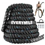 40 foot.  EVERYMILE Battle Rope, Workout Rope for