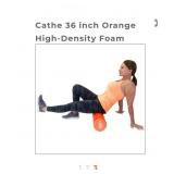 Cathe 36 inch Orange High-Density Foam Roller New