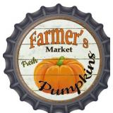 Farmers Market Pumpkins Novelty Metal Bottle Cap