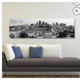 Panoramic Kansas City Cityscape Picture, Black