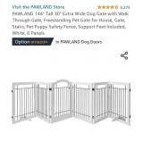 PAWLAND 144" Tall 30" Extra Wide Dog Gate with