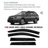 4 Pieces Black Side Window Visor with Tape