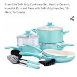 GreenLife Soft Grip Cookware Set, Healthy Ceramic