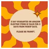 Amazon Electric guarantee is valid for 3 days