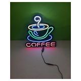Lighted coffee sign. 14" x 14"
