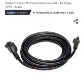 Amazon Basics 15-Foot Extension Cord - 13 Amps,