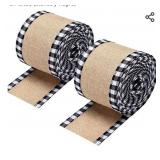 2 Rolls Christmas Buffalo Ribbon Wired Christmas