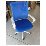 New Blue Office Chair White Frame