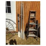 Wood Oars & Alum. Oars. 1 Pair of Each