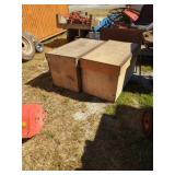 2 Large Wood Crated with Lids and 23"x 39" x23"