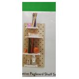 Melannco Decorative Pegboard Shelf Set White