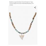 BlueRica Large Bull Shark Tooth Pendant in Tiger