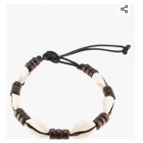 BLUERica Cowrie Shell Ankle Bracelet on Black