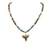 Bluerica Shark Tooth Pendant on Tiger Coconut &