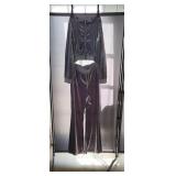 NEW Gray Crop Top Sweat Suit - 2pc Size: XL