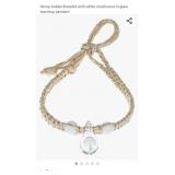 Hemp Anklet Bracelet with white mushroom in glass