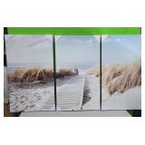 NEW Beautiful Beach Canvas Picture - 3PC Set each