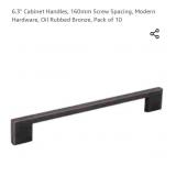 6.3" Cabinet Handles, 160mm Screw Spacing, Modern