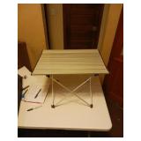 Folding camping table with aluminum topand carry
