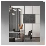 Home Gym Mirror Tiles, 14" x 12" Frameless Glass