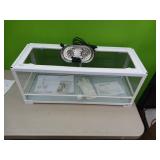 Reptile aquarium with dual dome lamp. 30" wide x