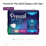 Prevail Air Plus Adult Diapers with Tabs Size 3