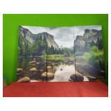New 3 pc.16"x32" River/Mountain Canvas Artwork