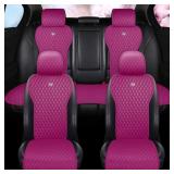 New Rose Pink Seat Covers Leather Auto Seat