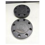 2 New 1.5"  Raised Face Blind Flanges Carbon
