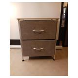 New...2 Drawer Fabric Night Stand. 17" x 21" x 12"