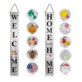 Farmhouse Welcome Sign Seasonal Front Door
