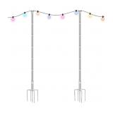 Outside Stainless Steel String Light Poles, (2X