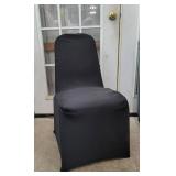 Set of 6 Black Stretchy Fabric Chair covers, fits