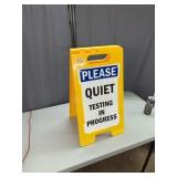 SmartSign 25 x 12 inch "Please Quiet - Testing in