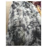 New 8x10 Blueish/ Grey Fluffy Memory Foam Backing