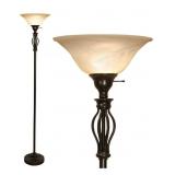 NEW IN BOX Scroll Floor Lamp with Alabaster Glass