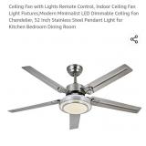 New  52" Ceiling Fan with remote control