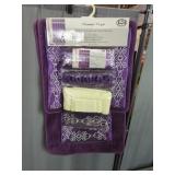 New Purple 18 pc. Bathroom Set Towels, Mat,