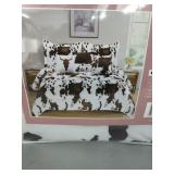 New 6 PC Cow Patter King/Queen Luxury Comforter