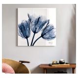 New Blue Tulip X-Ray Flower Wall Art on F