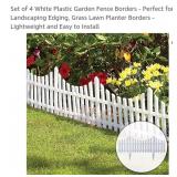 8 Pieces white plastic garden border 12" H x 24"