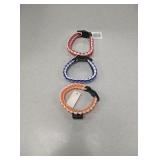 3 parachord bracelets. One has compass