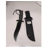 Black dagger with sheath. 12" total length