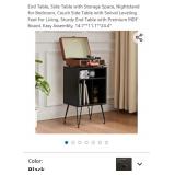 End Table, Side Table with Storage Space,