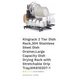 Kingrack 2 Tier Dish Rack,304 Stainless Steel