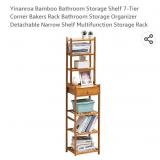 Yinanroa Bamboo Bathroom Storage Shelf 7-Tier