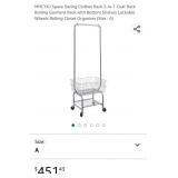 pace Saving Clothes Rack 2-in-1 Coat Rack Rolling